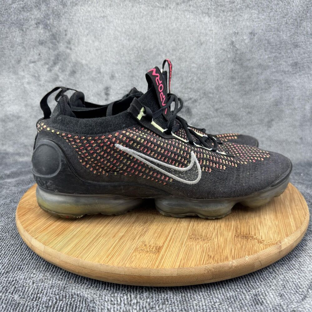 Nike Air VaporMax 2021 FK Shoes Womens 11 Black Multi Running Flyknit DO5886-900
